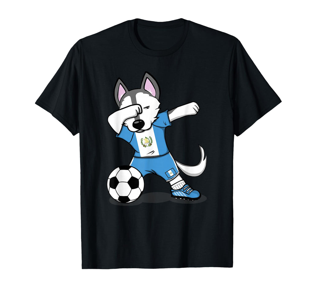 Dabbing Husky Guatemala Soccer Fans T-Shirt - Aesthetic Graphic for Adults