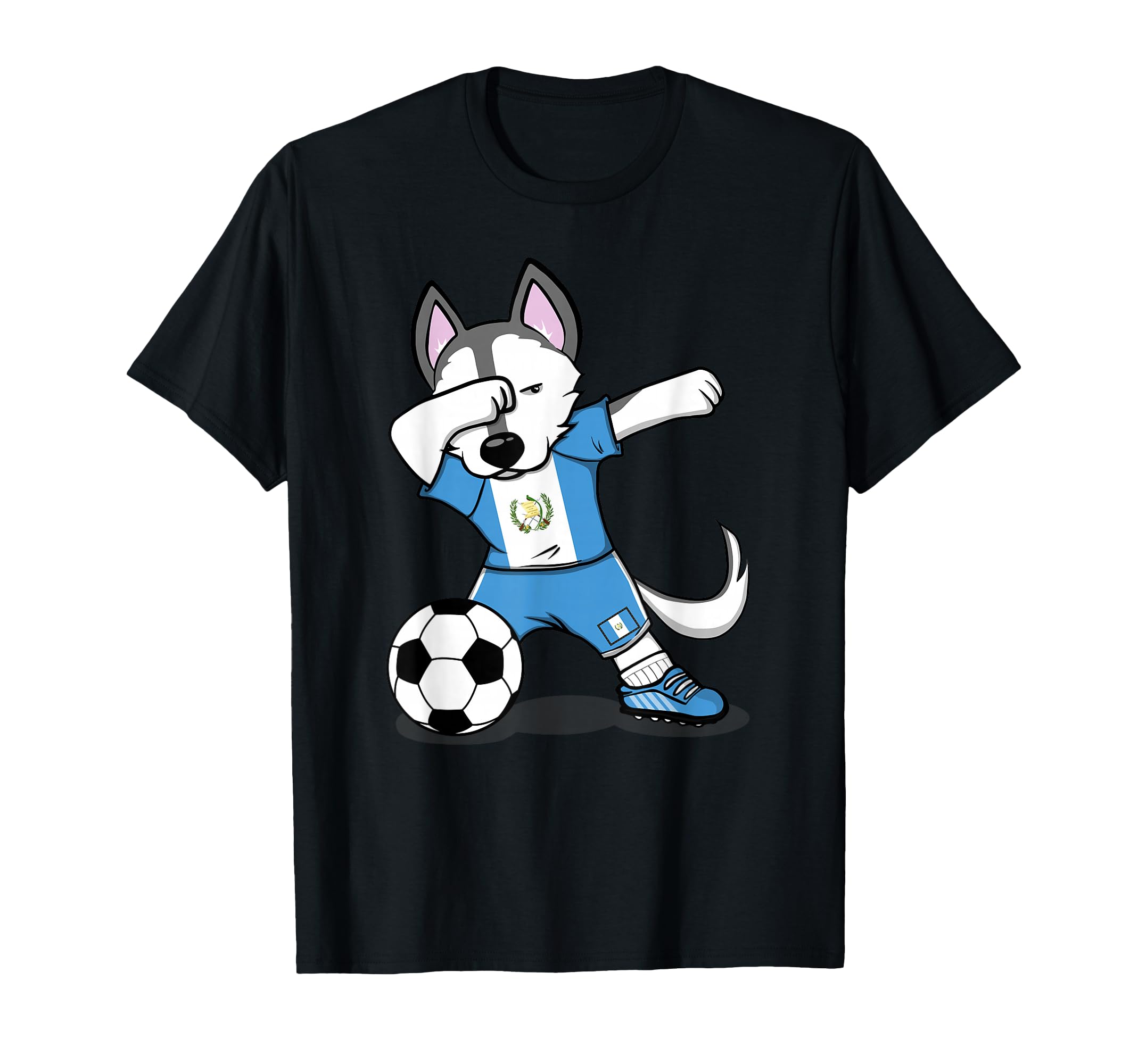 Dabbing Husky Guatemala Soccer Fans T-Shirt - Aesthetic Graphic for Adults