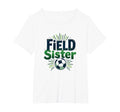 Field Sister Soccer Sibling Pride T-Shirt - Casual Everyday Wear Men Women