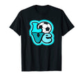 Soccer Love Teen Turquoise Blue T-Shirt - Graphic Print Men Women