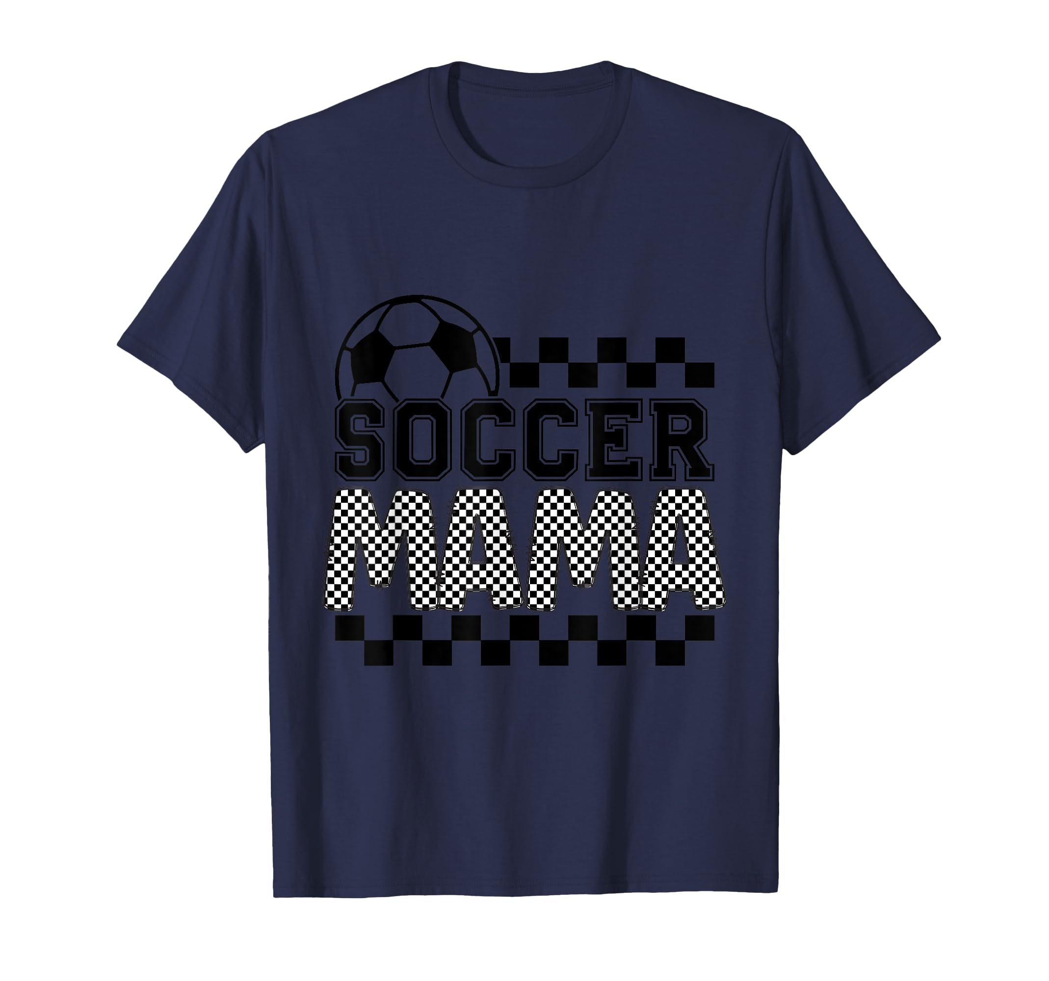 Soccer Mama Checker Checkered T-Shirt - Trendy Graphic for Adults