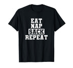 Funny Soccer Eat Nap Sack Repeat T-Shirt - Streetwear Style Men Women
