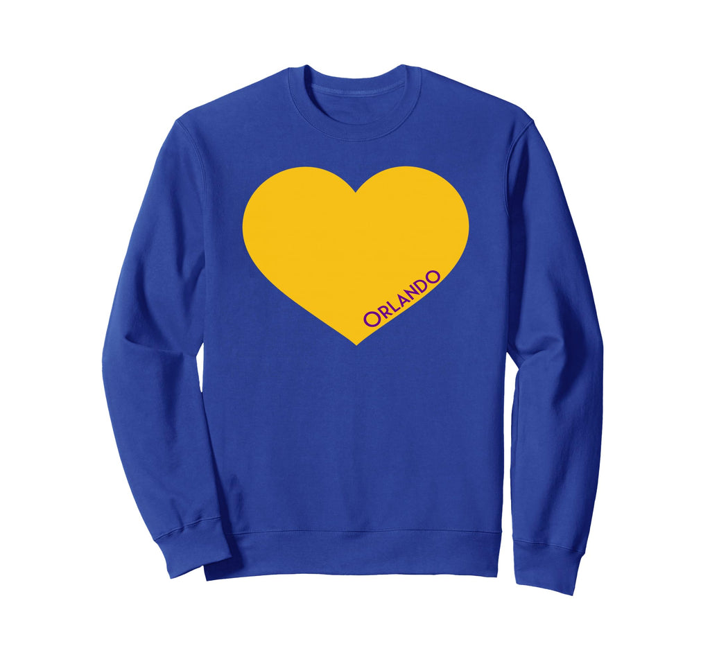 Orlando Soccer City Fan Color Heart Sweatshirt - Novelty Apparel for Adults