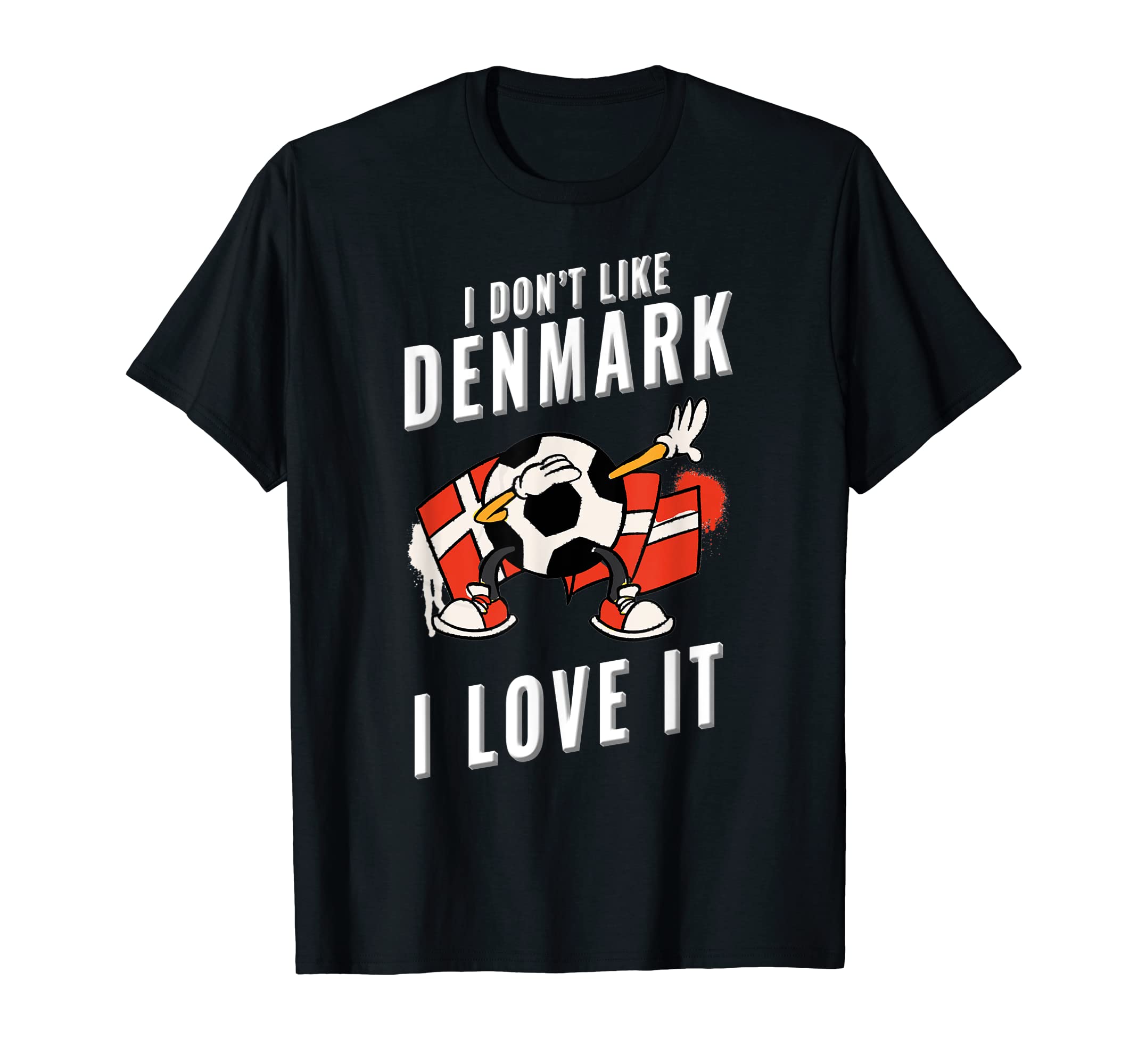 Denmark Soccer Supporters Fun Flag T-Shirt - Streetwear Style for Adults