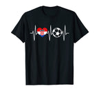 Croatia Soccer Funny Soccer Heartbeat T-Shirt - Trendy Graphic Men Women