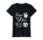 Funny Peace Love Soccer Soccer Player T-Shirt - Graphic Print Unisex
