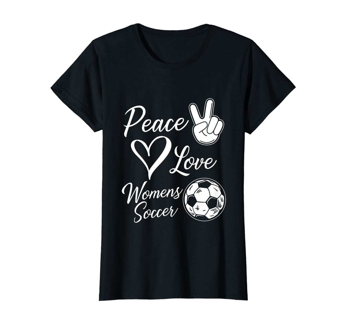 Funny Peace Love Soccer Soccer Player T-Shirt - Graphic Print Unisex