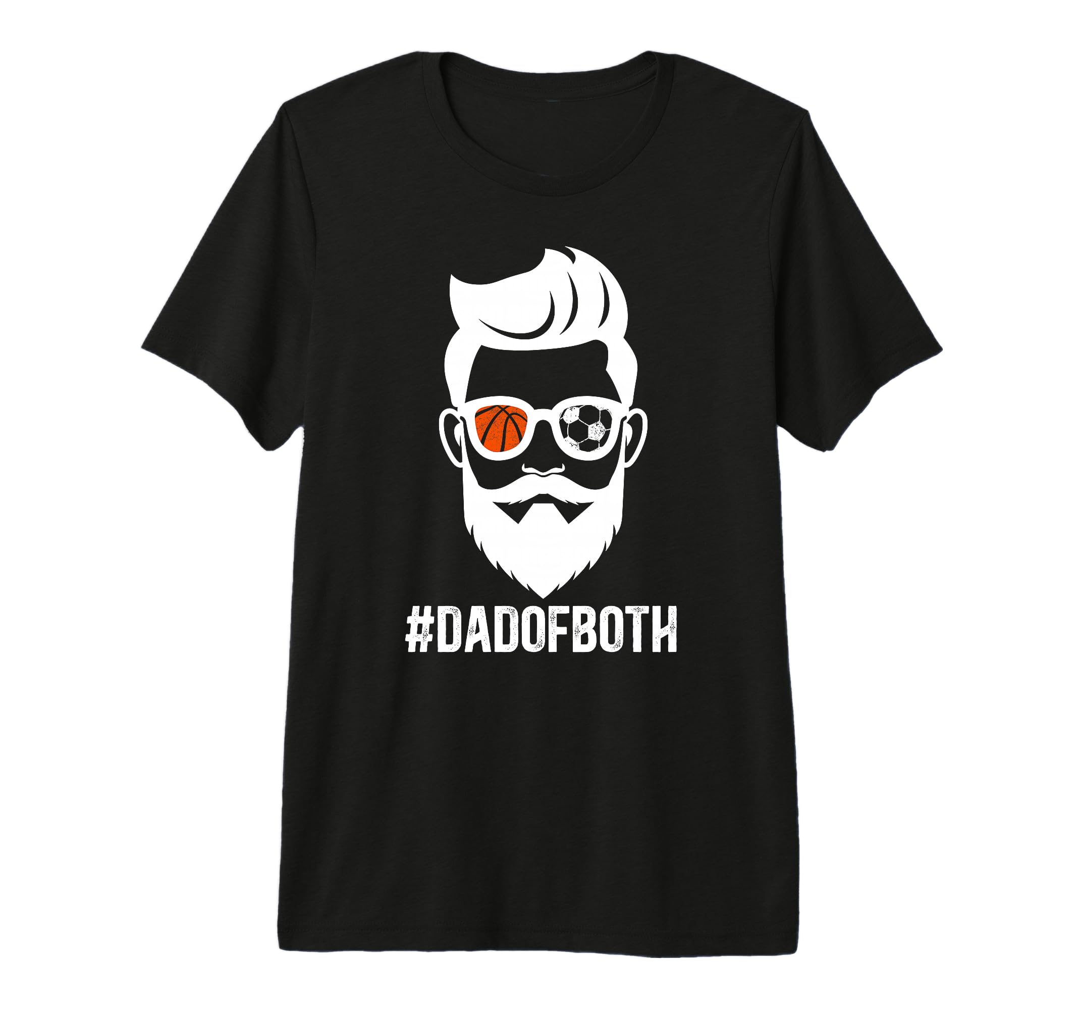 Mens Dad Both Soccer Basketball Dad T-Shirt - Trendy Graphic for Adults