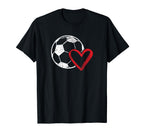 Soccer Ball Heart I Love Soccer T-Shirt - Streetwear Style Men Women