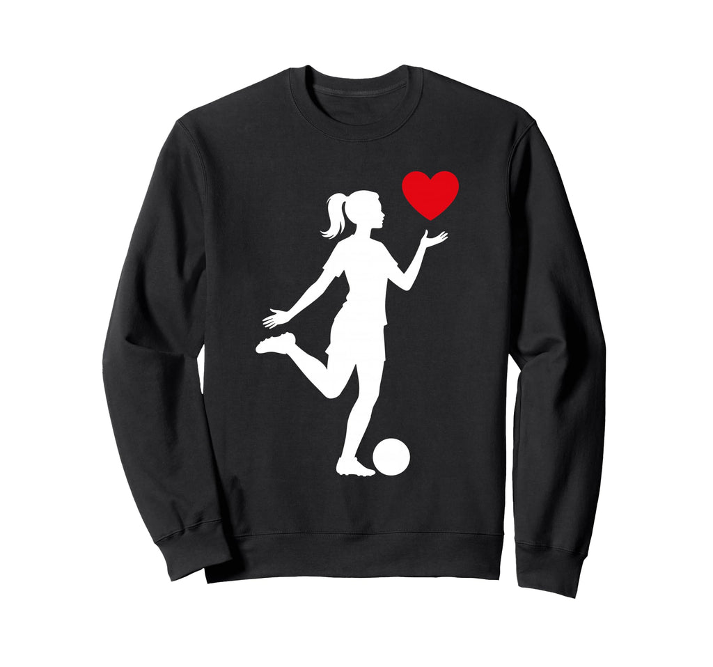 Soccer Valentines Day Heart Love Sweatshirt - Trendy Graphic Unisex
