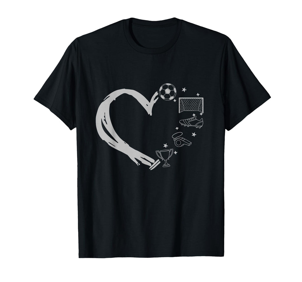 Soccer School Player Heart Silhouette I T-Shirt - Novelty Apparel Unisex