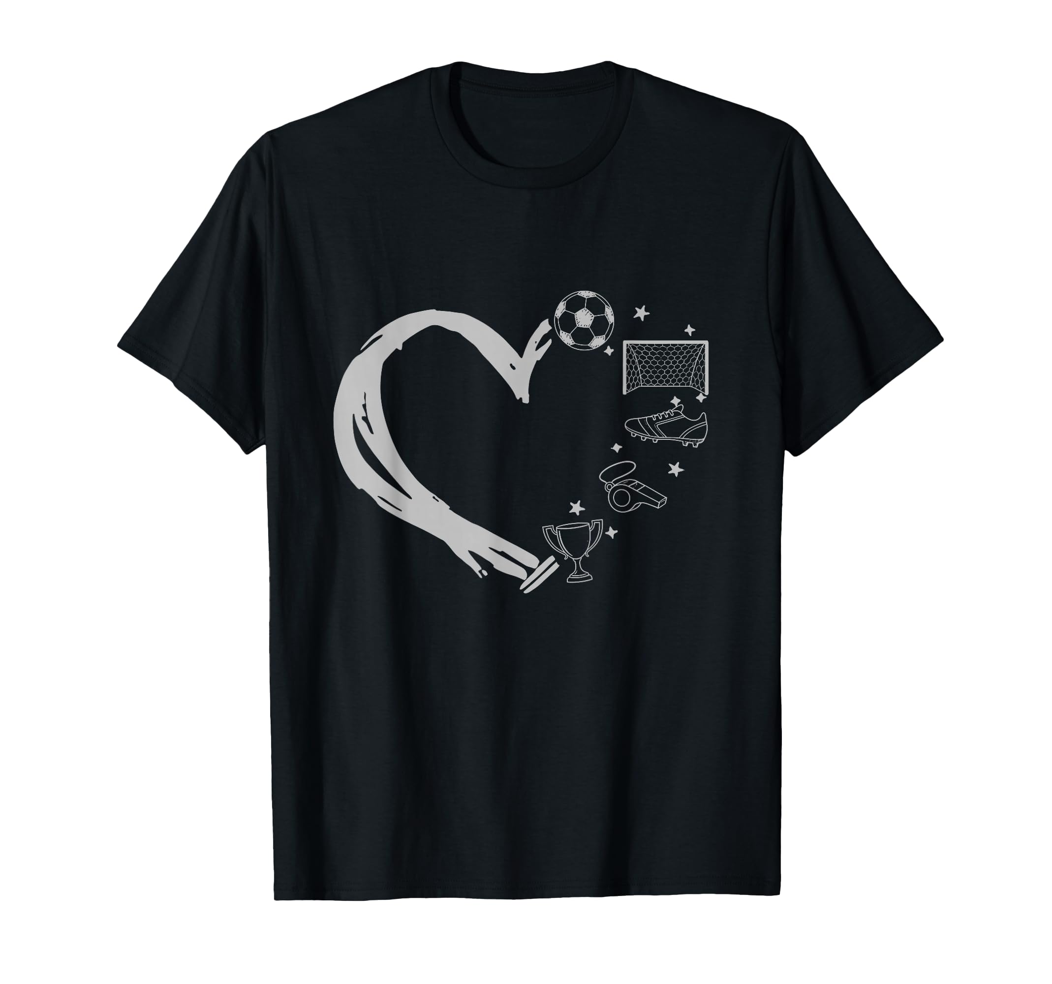 Soccer School Player Heart Silhouette I T-Shirt - Novelty Apparel Unisex