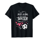 Funny Just Who Loves Soccer T-Shirt - Minimalist Print Unisex