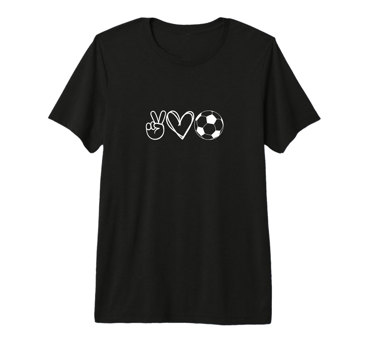 Peace Love And Soccer Football Lovers T-Shirt - Unique Graphic Men Women