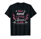 Proud Aunt Awesome Soccer Player T-Shirt - Minimalist Print for Adults