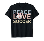 Peace Love Soccer Soccer Player Gift T-Shirt - Graphic Print Men Women