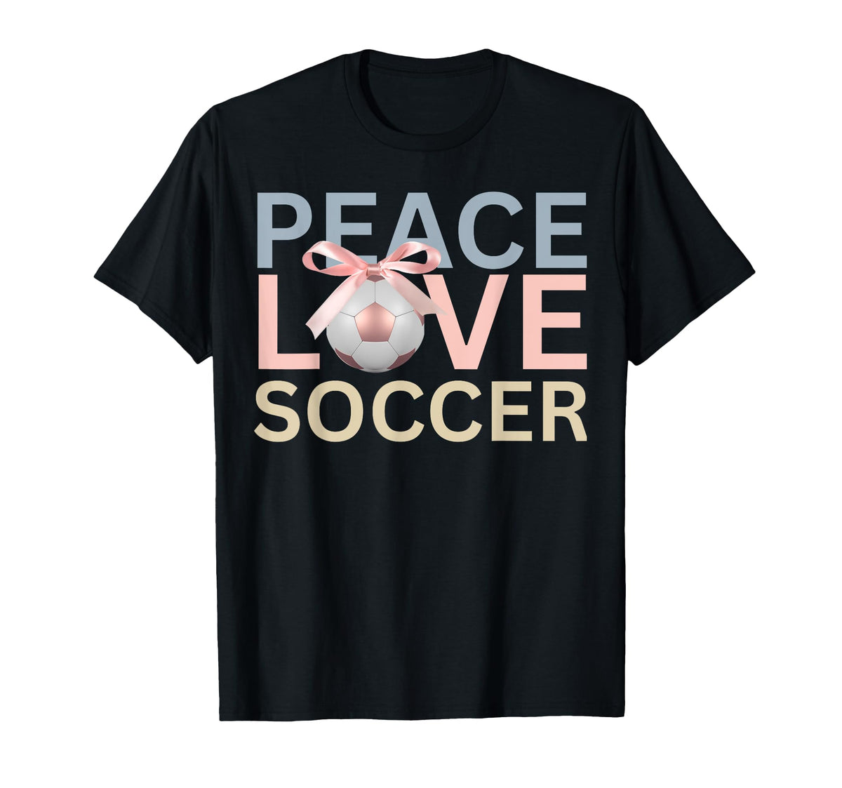 Peace Love Soccer Soccer Player Gift T-Shirt - Graphic Print Men Women