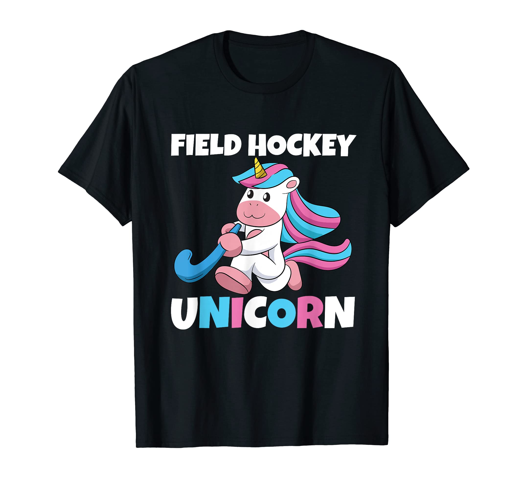 Field Hockey Unicorn Scoring Sports T-Shirt - Casual Everyday Wear Unisex