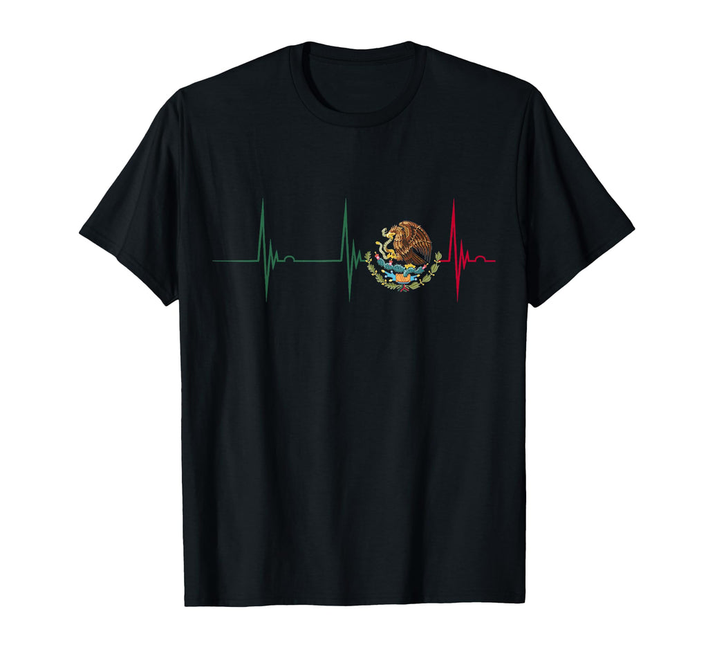 Mexico Heartbeat Ekg Pulse Mexican Pride T-Shirt - Graphic Print Unisex