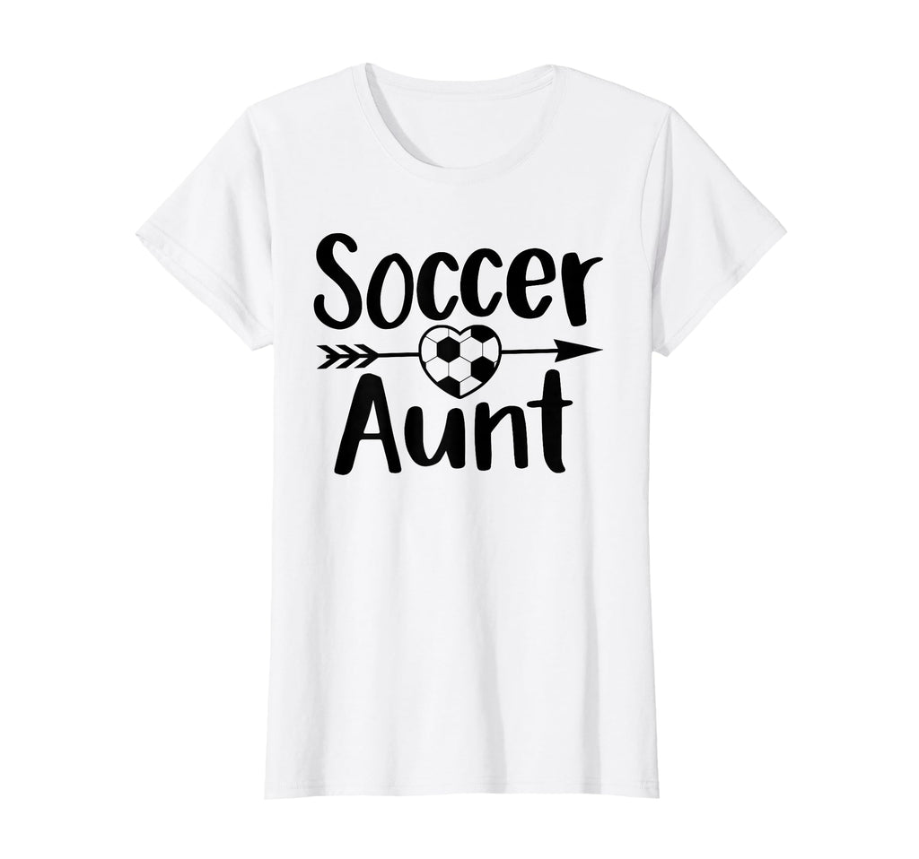 Soccer Aunt Heart Sport Lover Auntie T-Shirt - Casual Everyday Wear Unisex