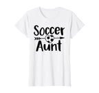 Soccer Aunt Heart Sport Lover Auntie T-Shirt - Casual Everyday Wear Unisex