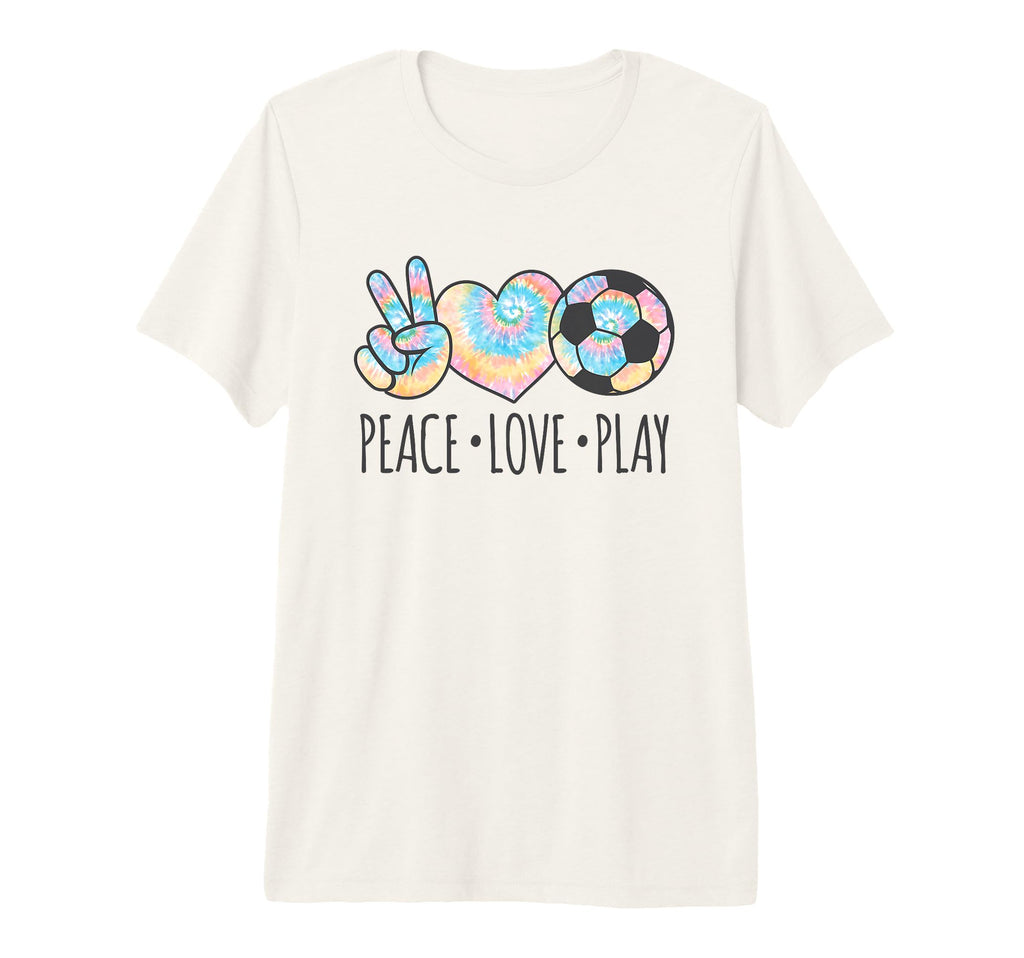 Tie Dye Soccer Teen Peace Love Play T-Shirt - Aesthetic Graphic Men Women