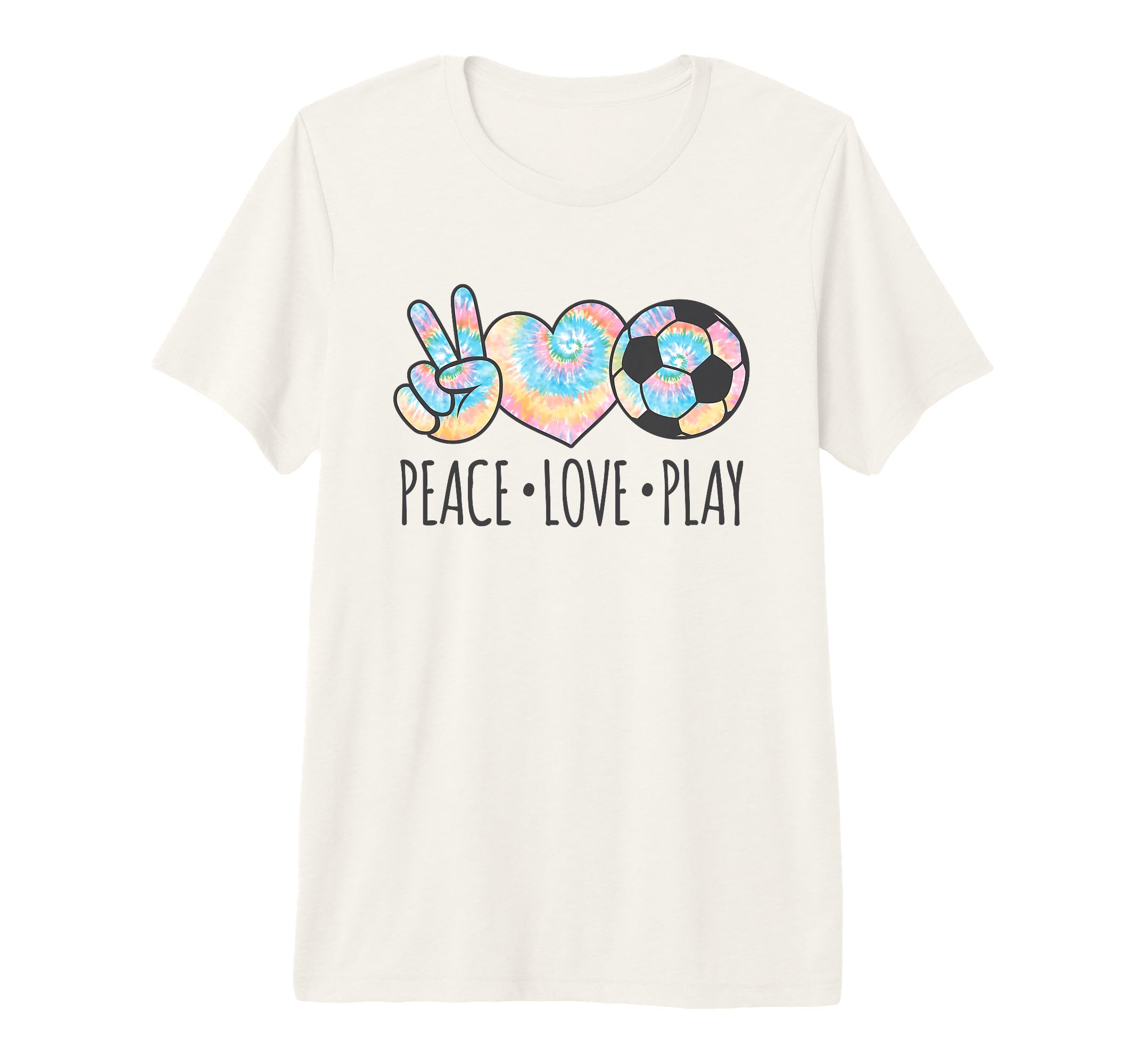 Tie Dye Soccer Teen Peace Love Play T-Shirt - Aesthetic Graphic Men Women