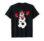 Soccer Balls Snowman Winter Sports T-Shirt - Novelty Apparel for Adults