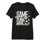 Game Day Soccer Season Mom Checkered T-Shirt - Graphic Print Men Women