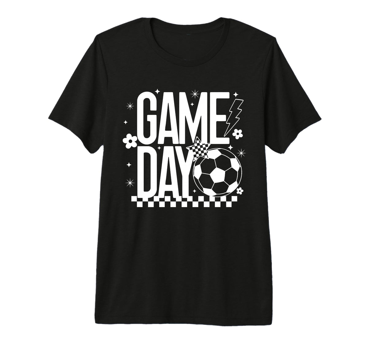 Game Day Soccer Season Mom Checkered T-Shirt - Aesthetic Graphic Men Women