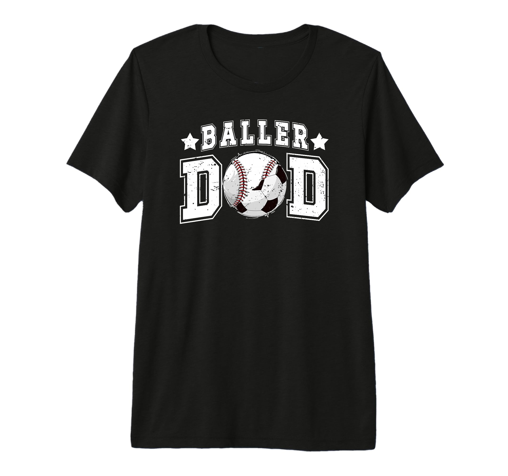 Mens Baller Dad Soccer Baseball Dad T-Shirt - Trendy Graphic for Adults