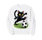 Cat Funny Cat Gang Cat Playing Soccer Sweatshirt - Minimalist Print Unisex