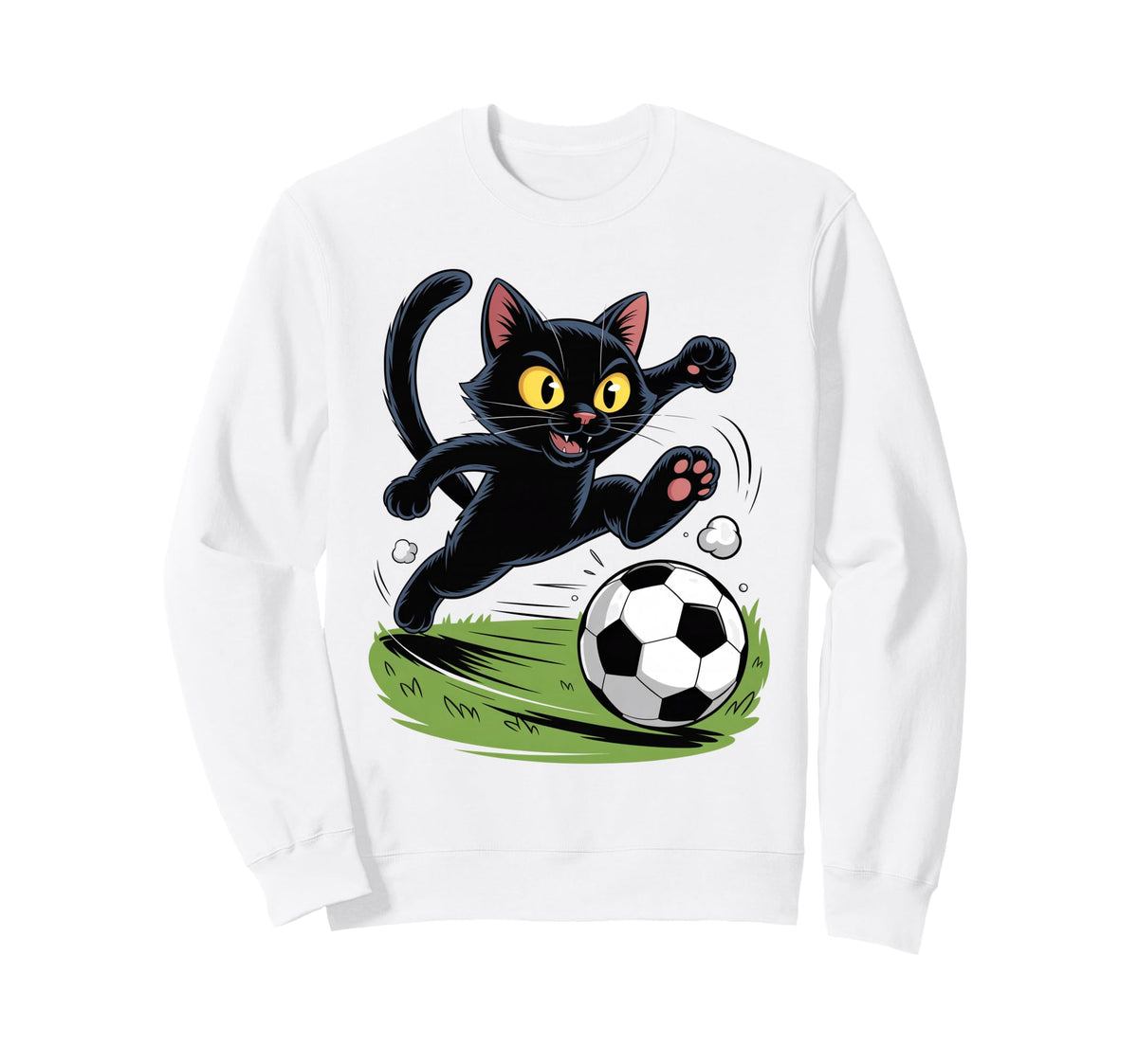Cat Funny Cat Gang Cat Playing Soccer Sweatshirt - Minimalist Print Unisex
