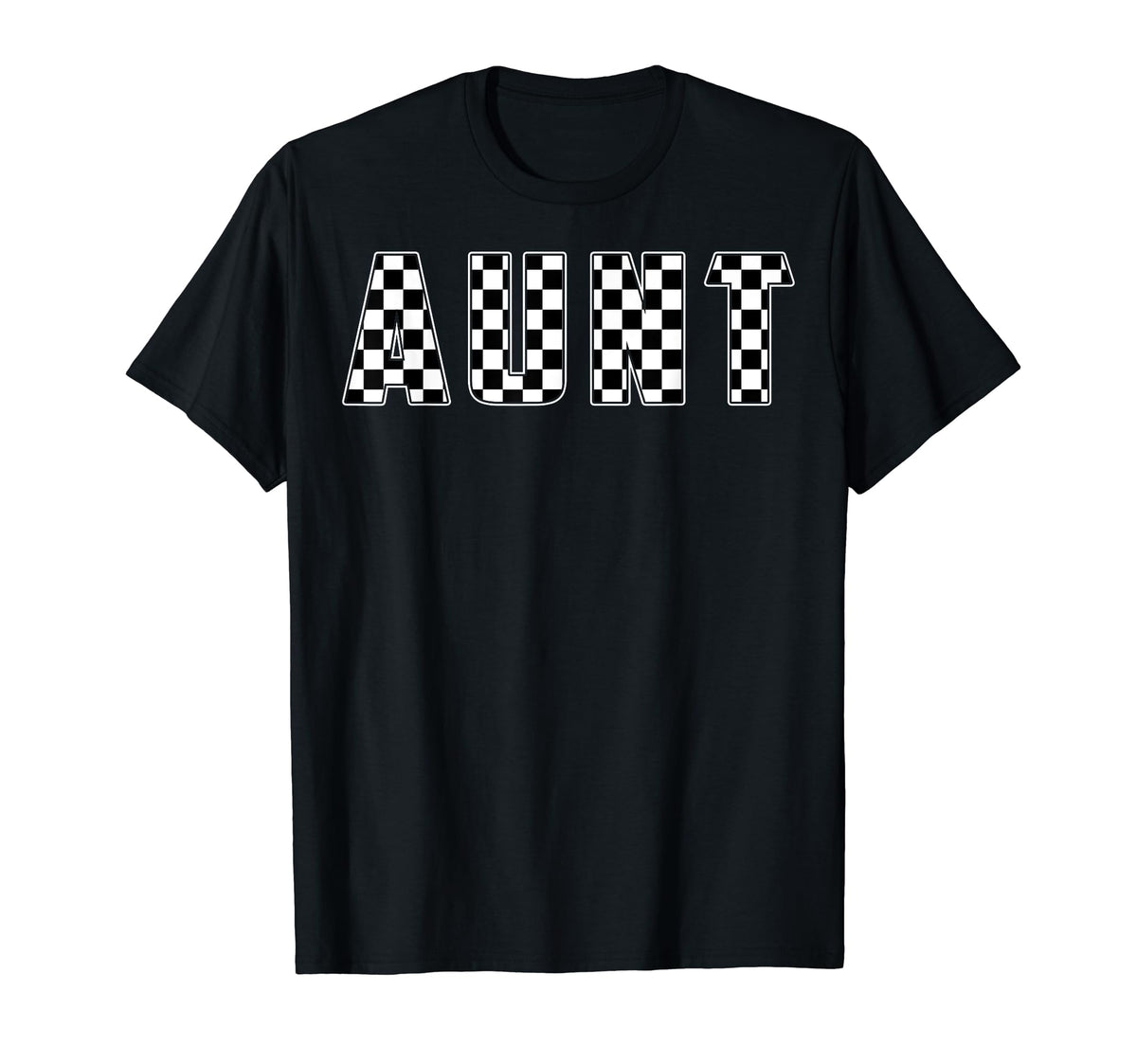 Aunt Racing Race Car Aunt Checkered T-Shirt - Custom Art Print Men Women