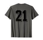 Number 21 Backside 80S 90S Team Jersey T-Shirt - Novelty Apparel Men Women