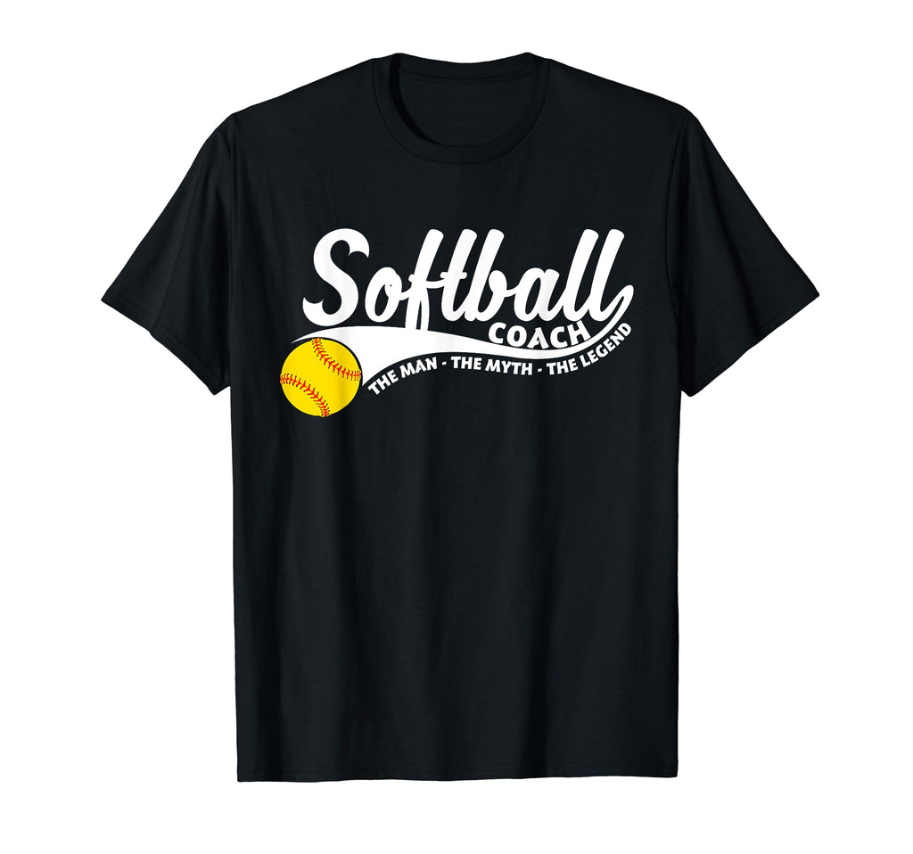 Softball Coach Myth Legend T-Shirt - Graphic Print Men Women