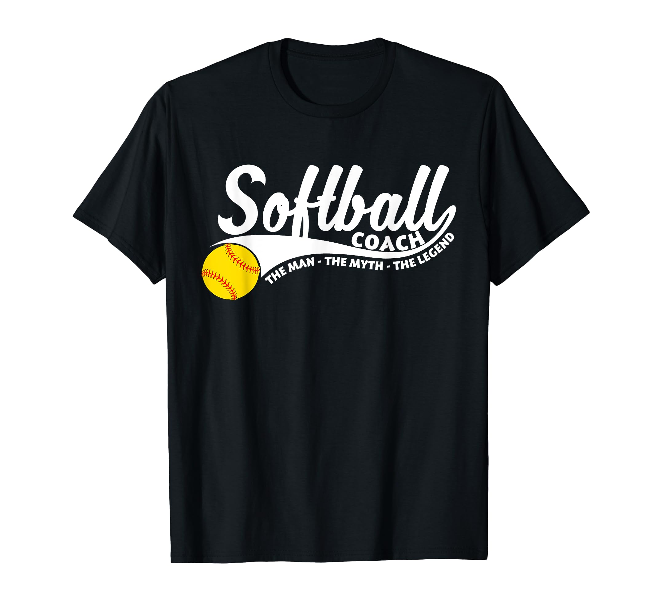 Softball Coach Myth Legend T-Shirt - Graphic Print Men Women