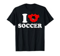 Funny I Love Soccer I Red Heart Soccer T-Shirt - Unique Graphic Unisex