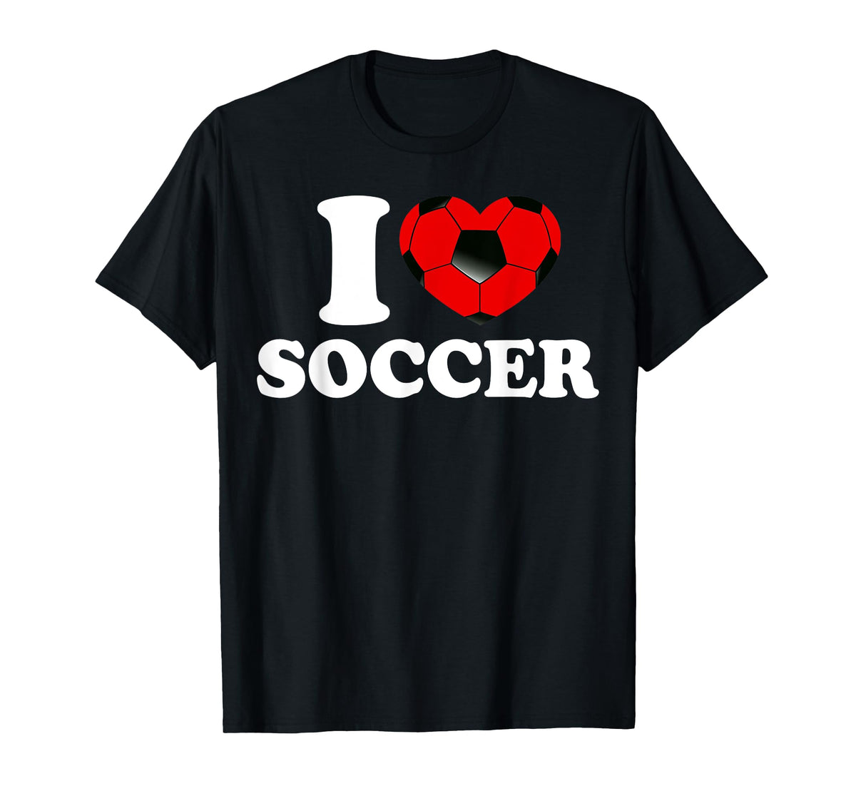 Funny I Love Soccer I Red Heart Soccer T-Shirt - Unique Graphic Unisex