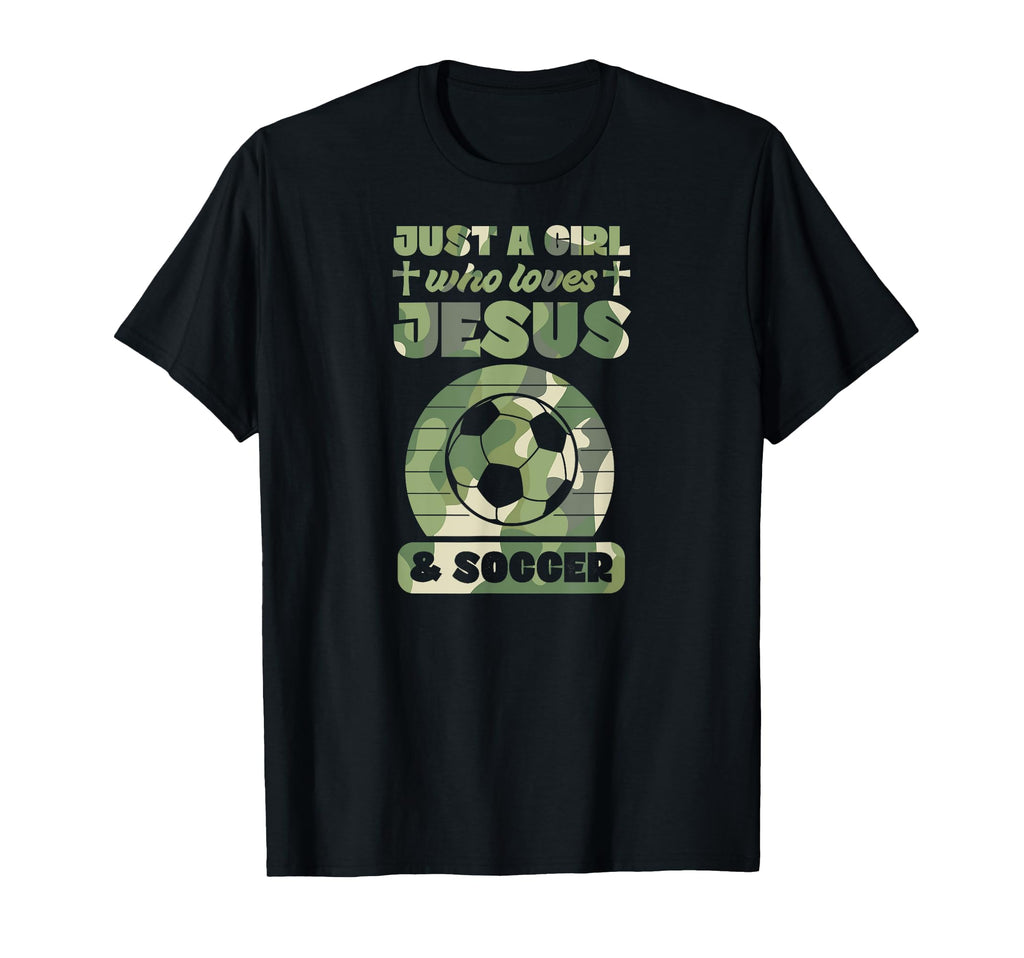 Just Who Loves Jesus And Soccer T-Shirt - Fun Novelty Design Men Women