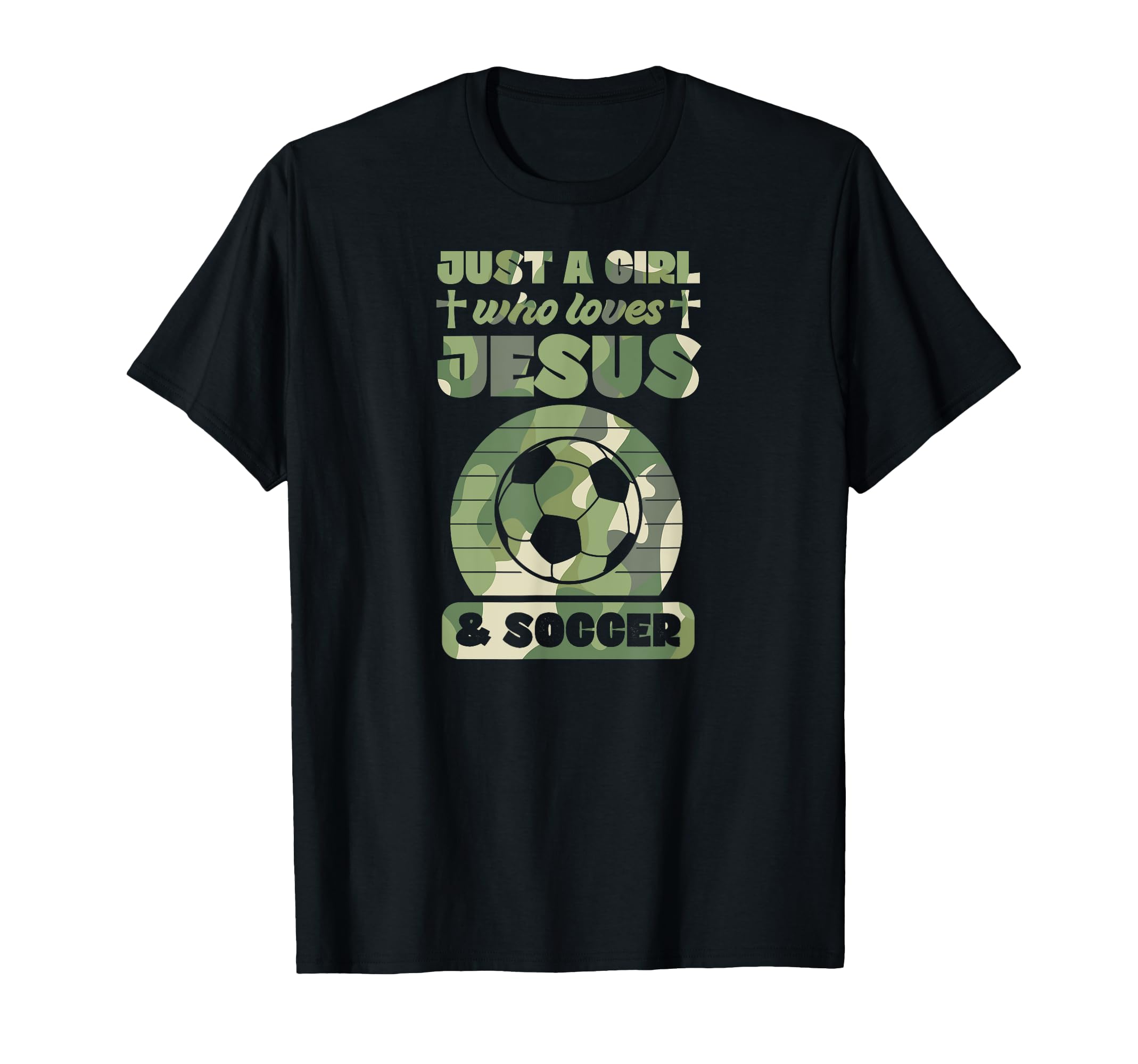 Just Who Loves Jesus And Soccer T-Shirt - Fun Novelty Design Men Women