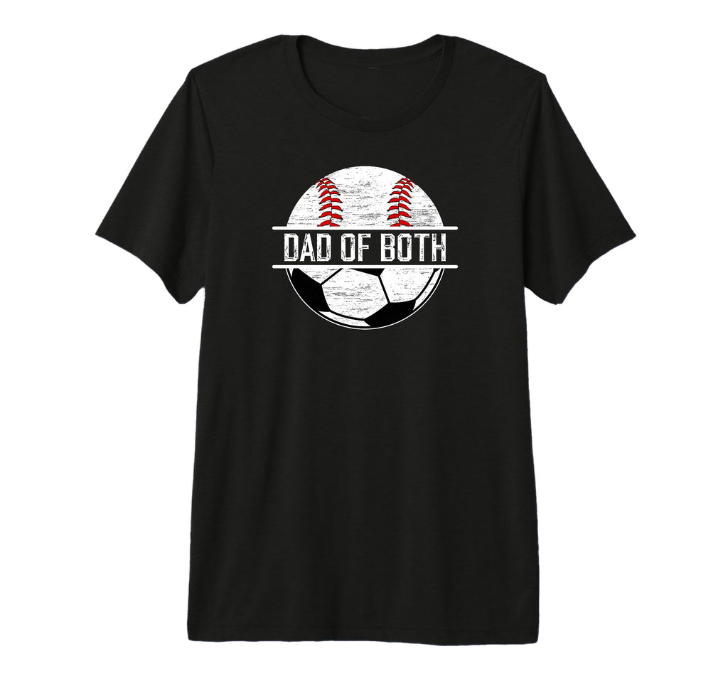 Mens Dad Both Soccer Baseball Dad T-Shirt - Unique Graphic Men Women
