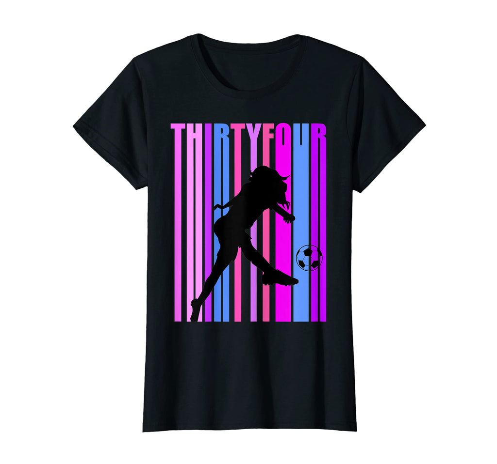 Womens 34Th Soccer Birthday Goals T-Shirt - Streetwear Style Men Women