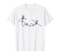 Skeletons Skeleton Kicking Slide Tackle T-Shirt - Unique Graphic Men Women