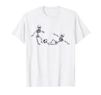 Skeletons Skeleton Kicking Slide Tackle T-Shirt - Unique Graphic Men Women