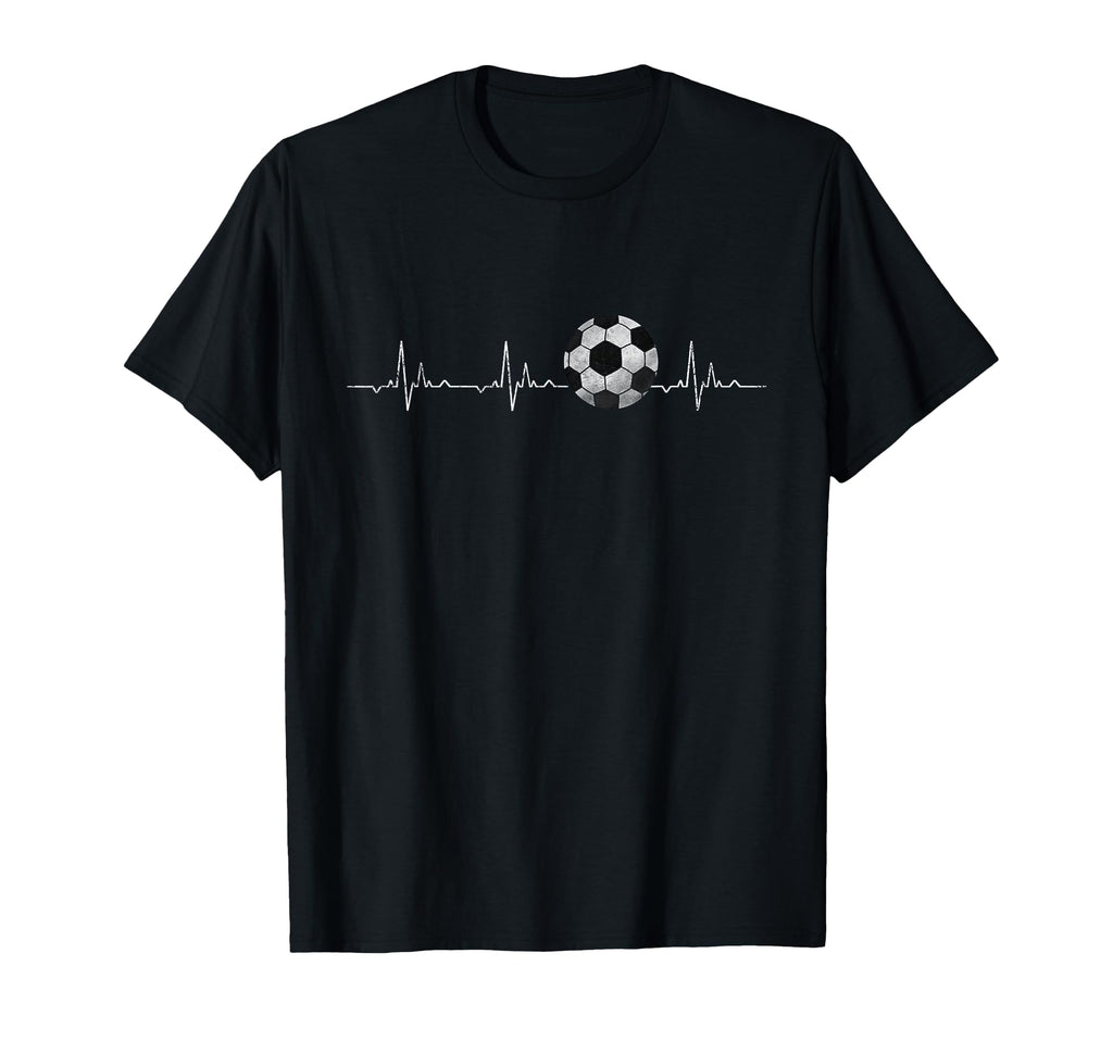 Soccer Ball Heartbeat Funny T-Shirt - Novelty Apparel Men Women