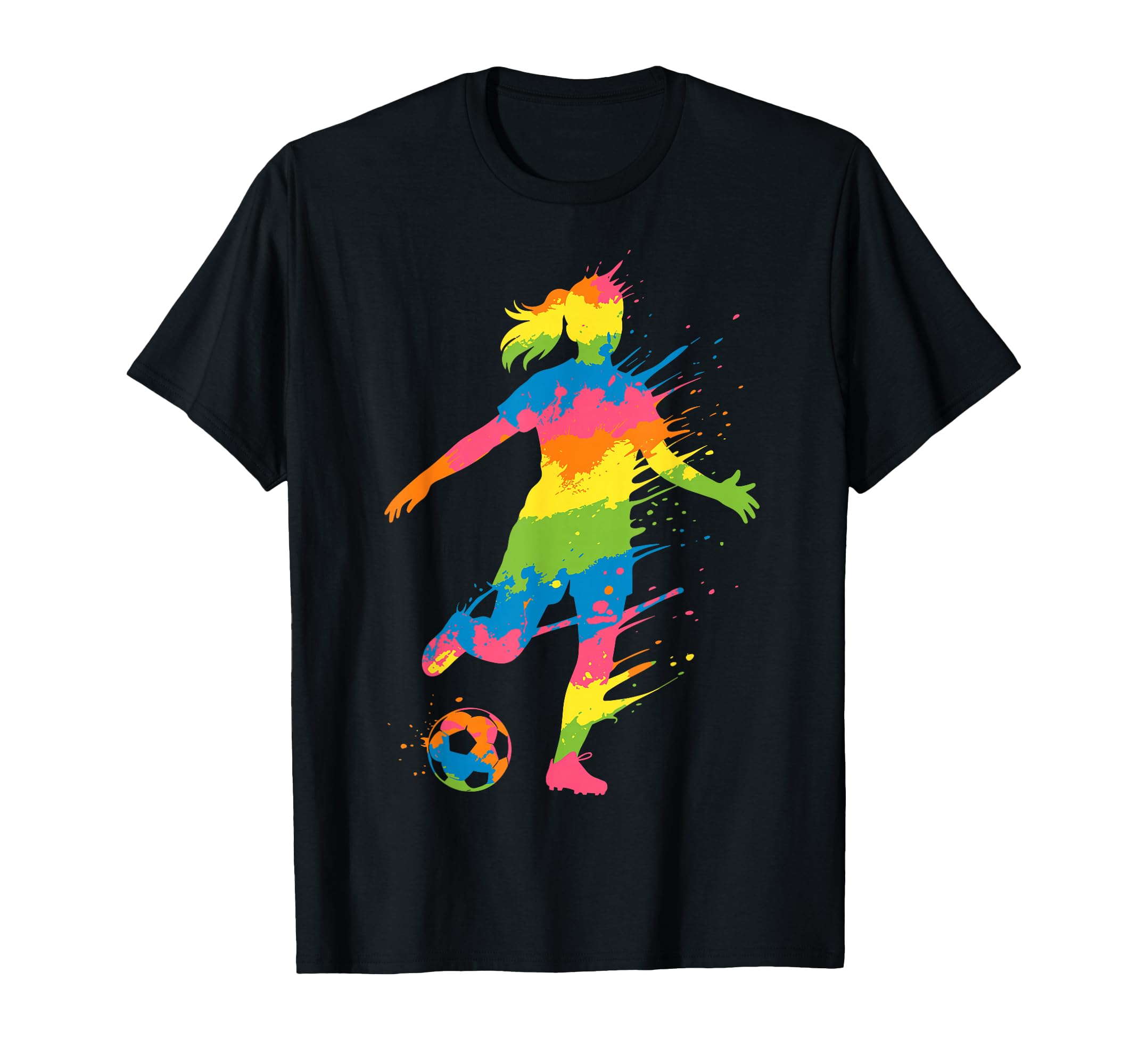 Colorful Funny Soccer Fan Dad Mom Game T-Shirt - Novelty Apparel Men Women