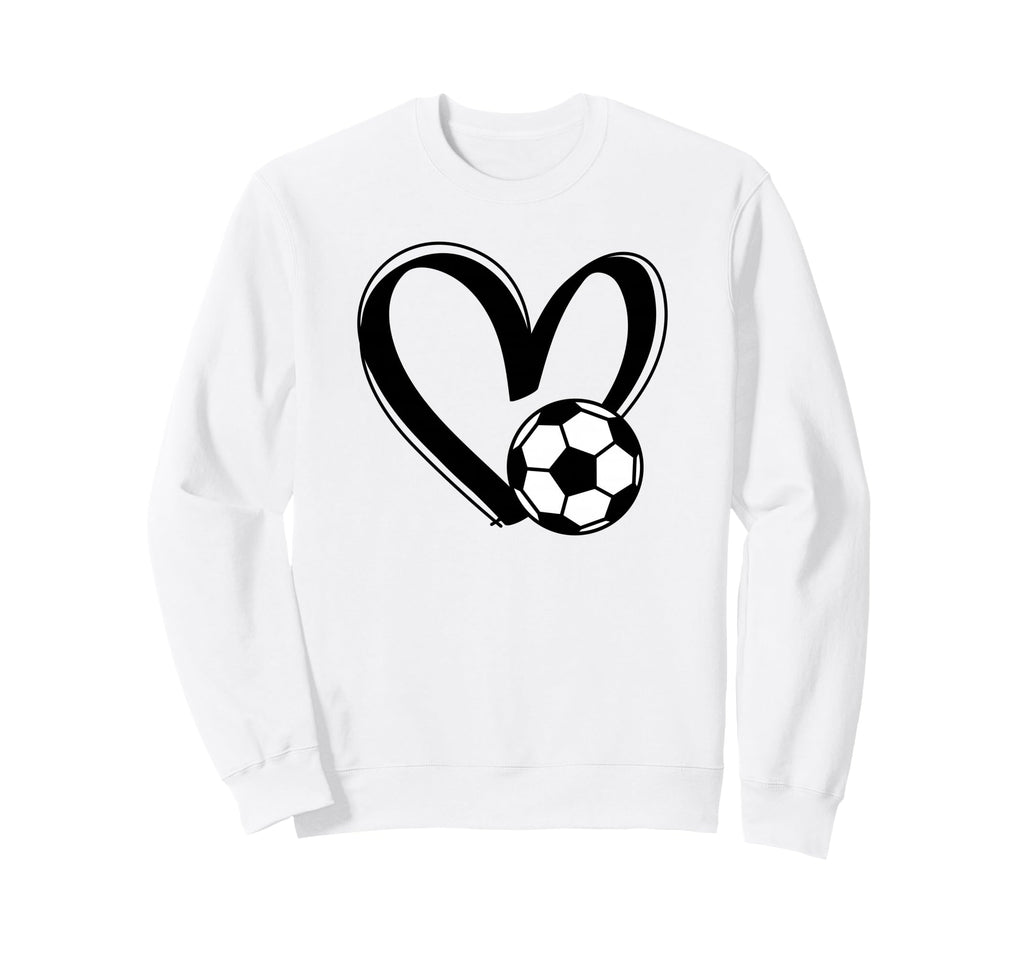 Soccer Ball Heart Sweatshirt - Unique Graphic for Adults