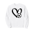 Soccer Ball Heart Sweatshirt - Unique Graphic for Adults