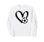 Soccer Ball Heart Sweatshirt - Unique Graphic for Adults